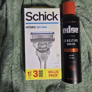 Schick Hydro Razor and Edge Shave Gel Set - Silver and Black
